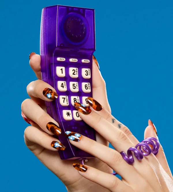 Chee-duh Print Fall Nail Art Look