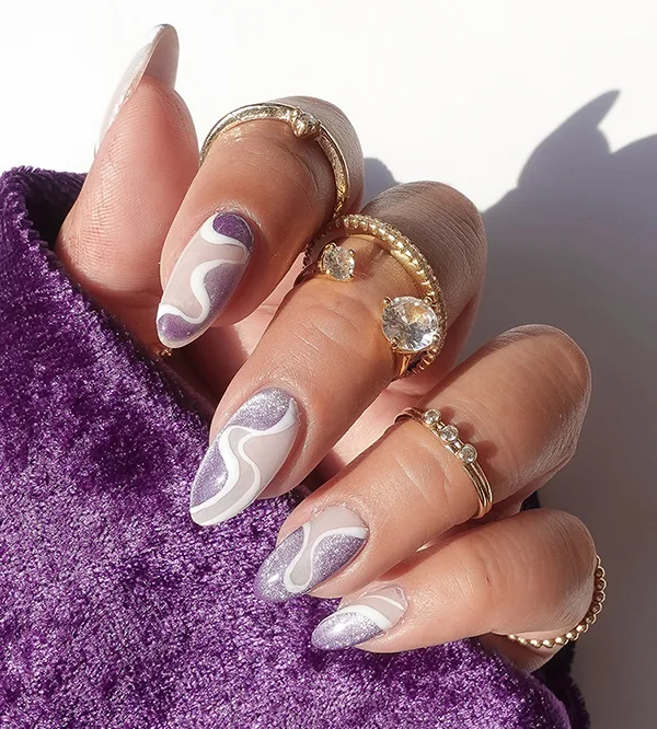 Abstract Negative Space Magnetic Nail Art